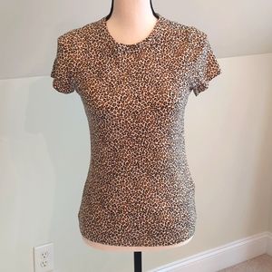 Animal Print Short Sleeve T-shirt, Size XS